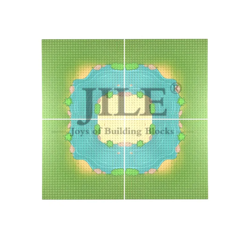 MOC Plate 32x32 Dots Baseplate Sea Ocean Stream Rever Forest Jungle Building Bricks Blocks Assemble Construction Kid Toys