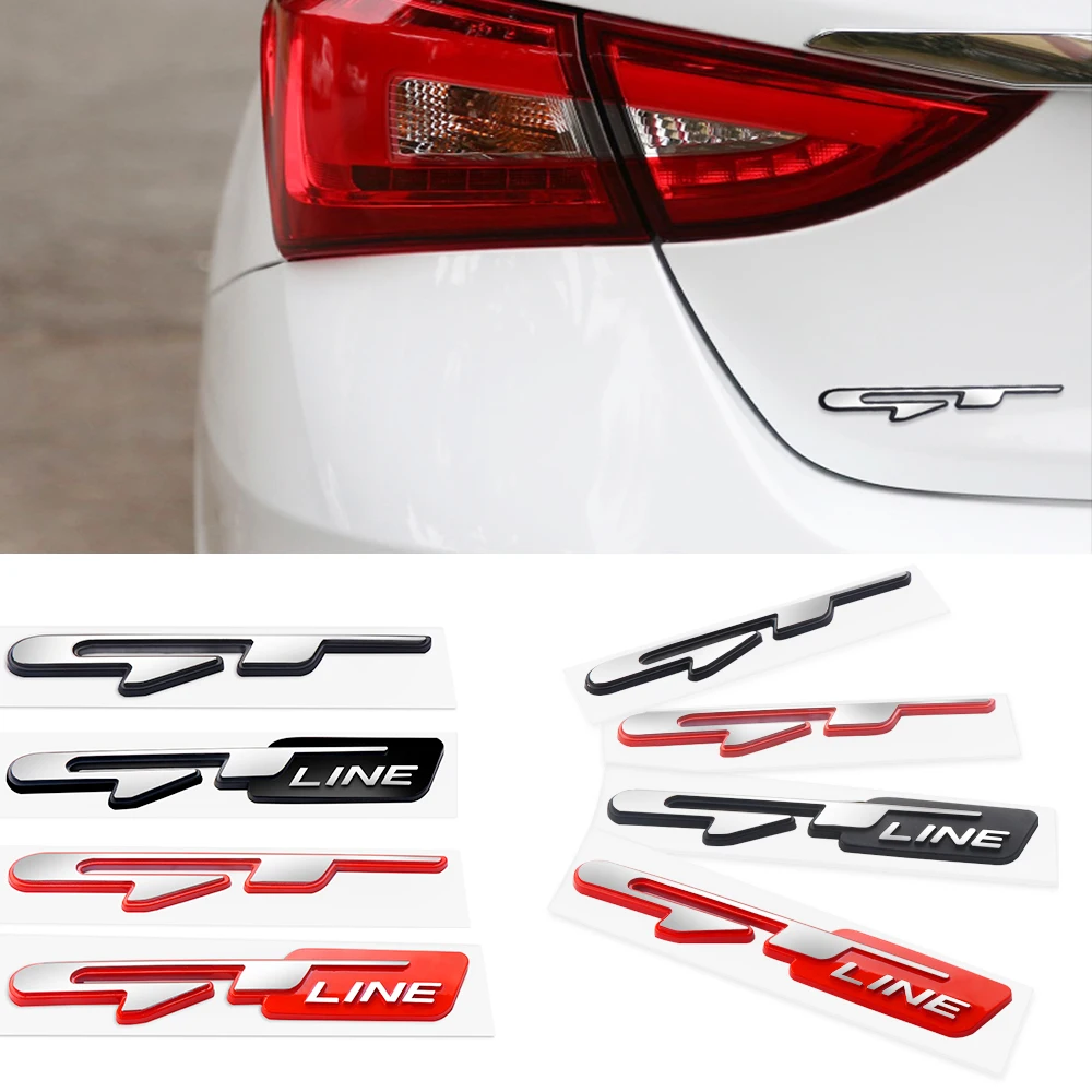 Pegatina decorativa 3D ABS GT LINE para la parte trasera del coche, para KIA Sportage, Niro, Rio, Ceed, Picanto, Optima, K3, Cerato, Soul, Sorento