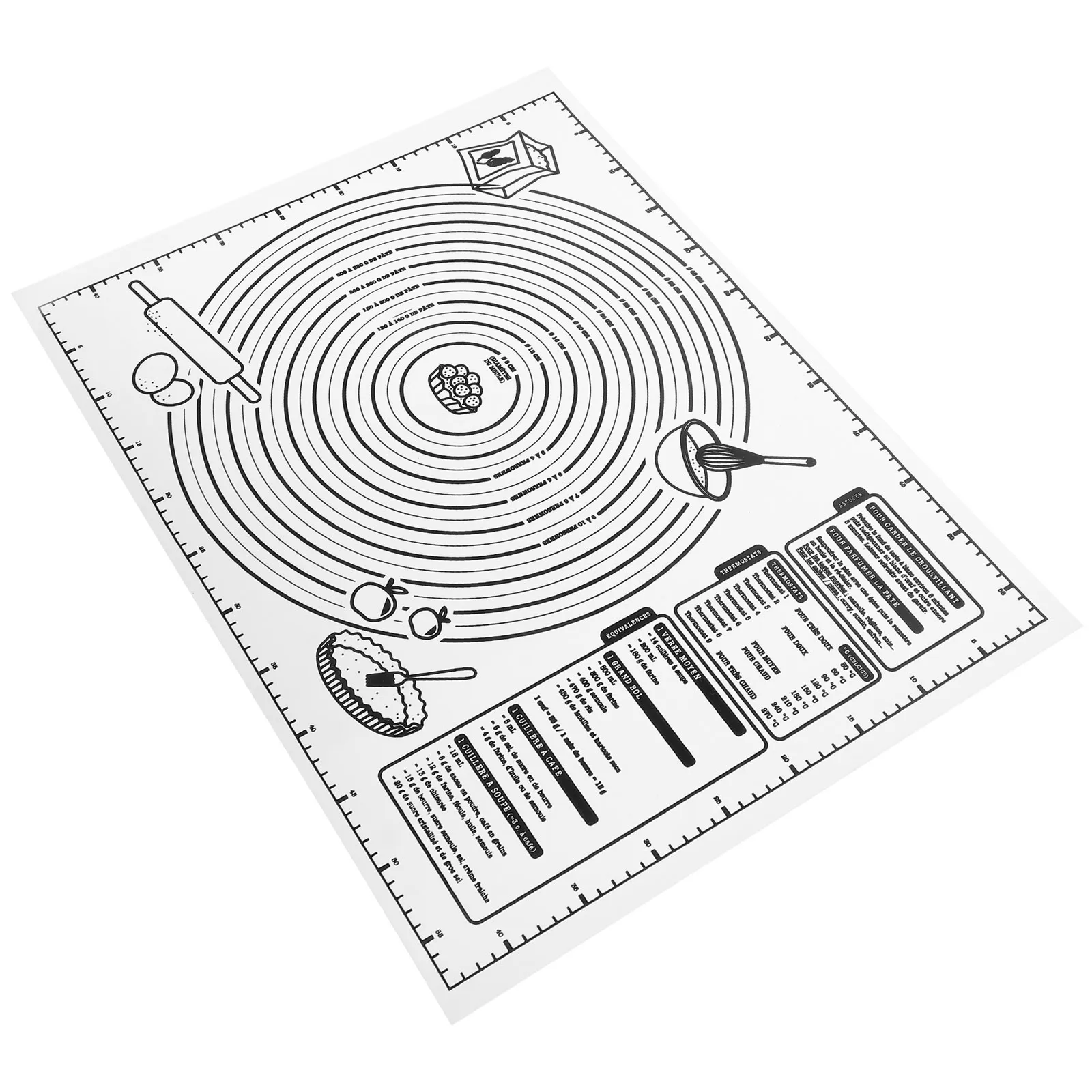 1 шт. силиконовый коврик для замешивания 23X35 см с измерением, нескользящий для раскатки теста, помадки, пиццы, выпечки, многоразовый кухонный коврик