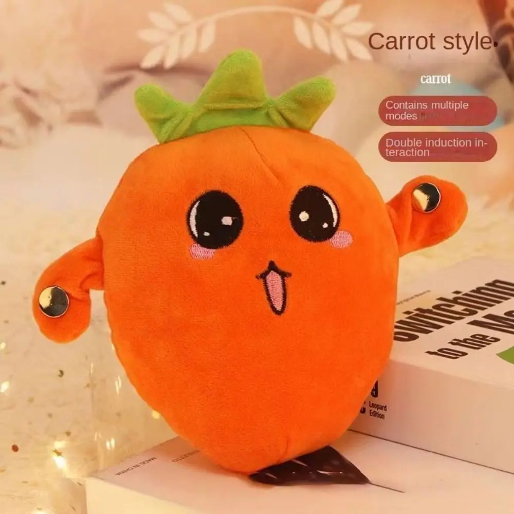 Interactive Musical Toy Sensing Beat Plush Toys Fruit Musical Dooll Pear Fruit Sensing Beat Piano Orange Plush Toy