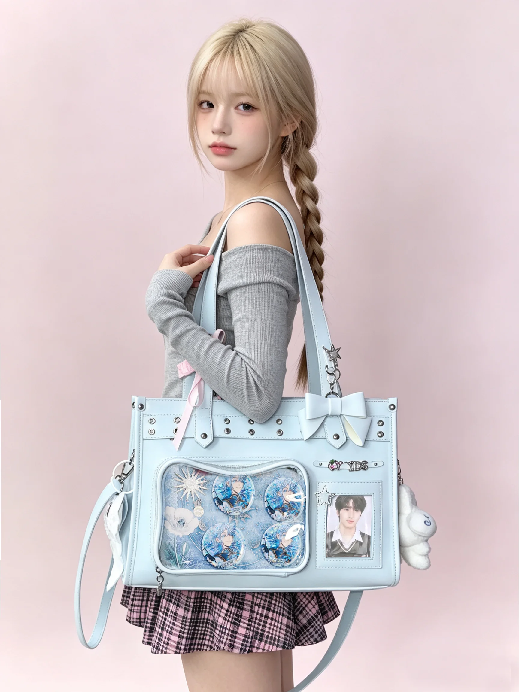 one-y2k-polka-dot-handbag-crossbody-single-shoulder-concert-fan-bag-sweet-cool-style-polyester-ipad-compatible