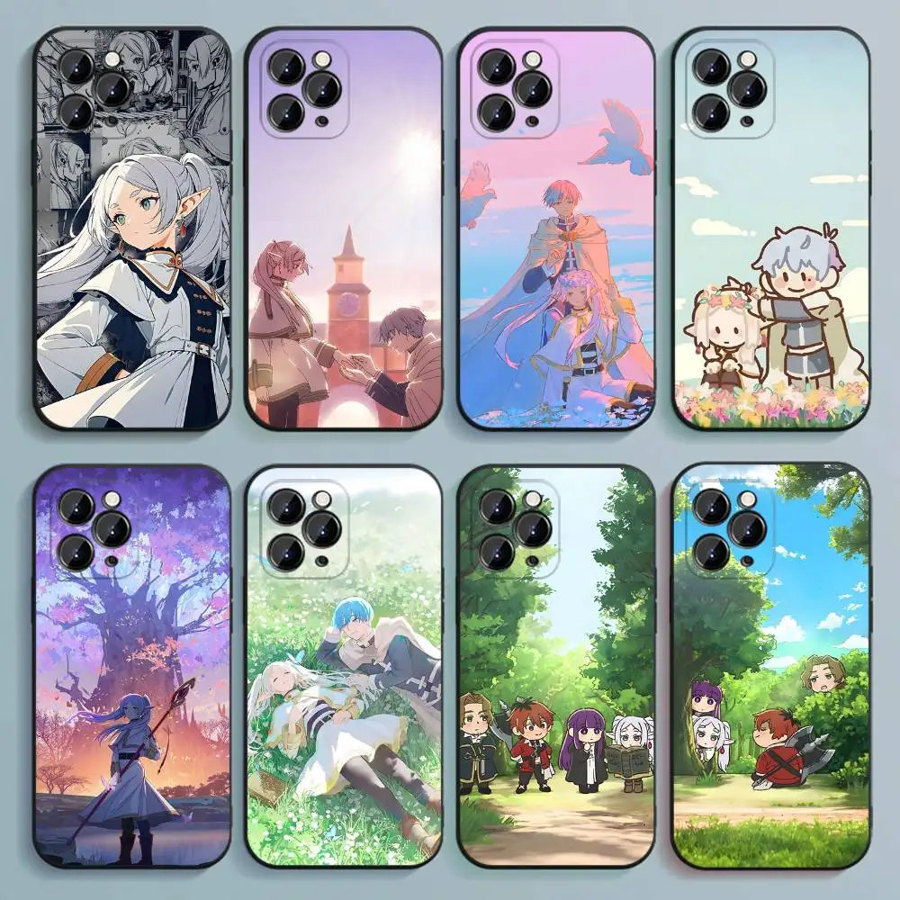

Frieren Sousou No F-Frieren Phone Case For iPhone 17,16,15,14,13,12,Pro,Max,Plus,E,SE4,Air,Mini Black Soft Cover