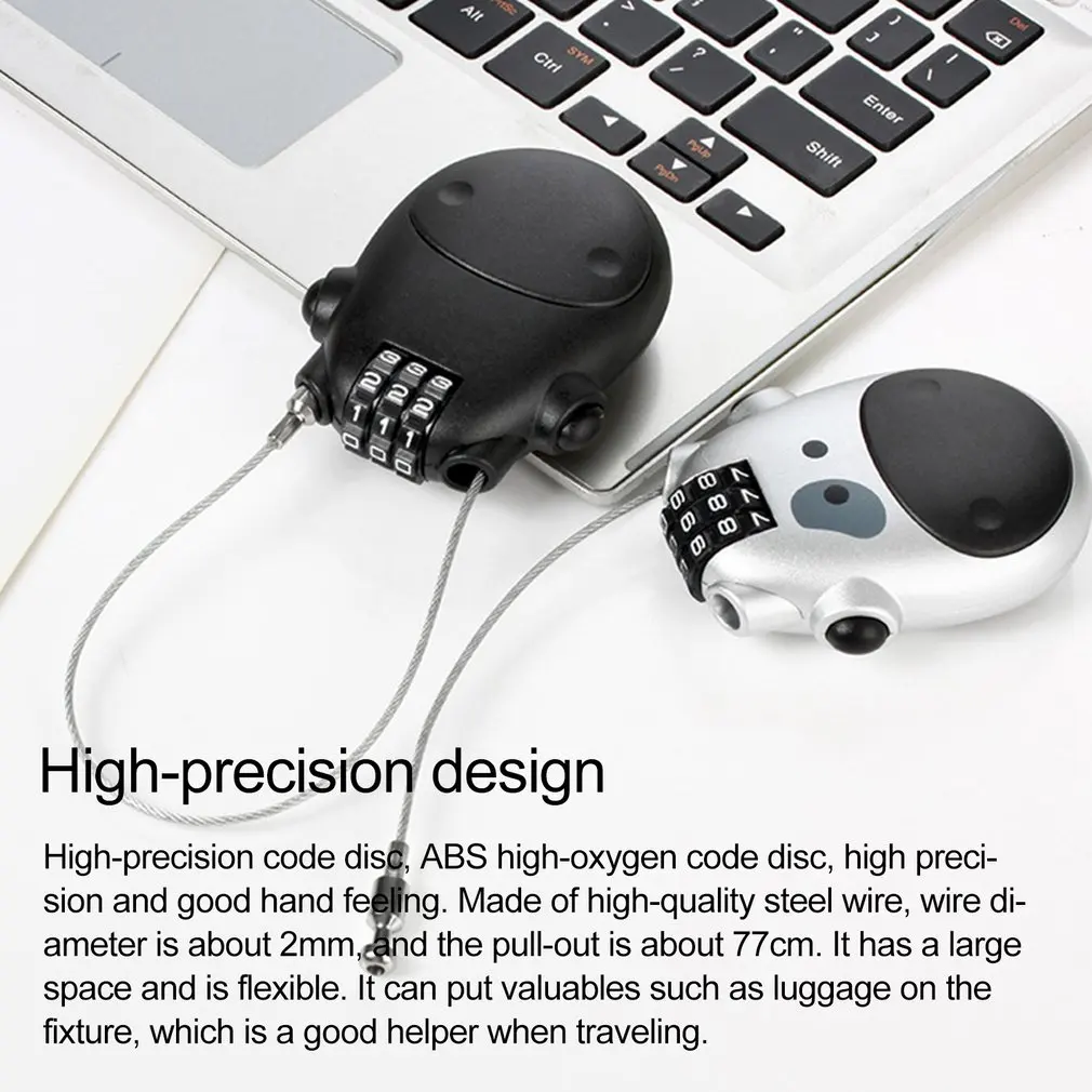 Universal Digit Password Lock Telescopic Wire Rope Steel Cable Code Lock Suitcase Car Sled Motorcycle Helmet Password Lock