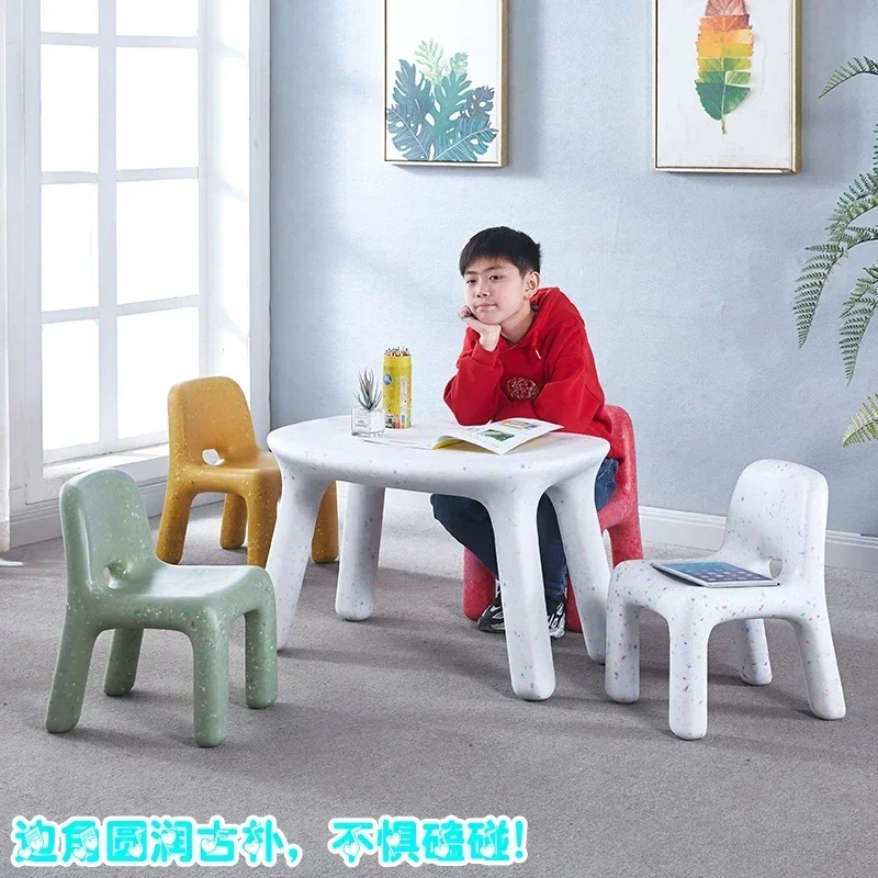 Children's Small Chair Small Bench Kindergarten Baby Writing Dining Table and Low Stool Household Armchair