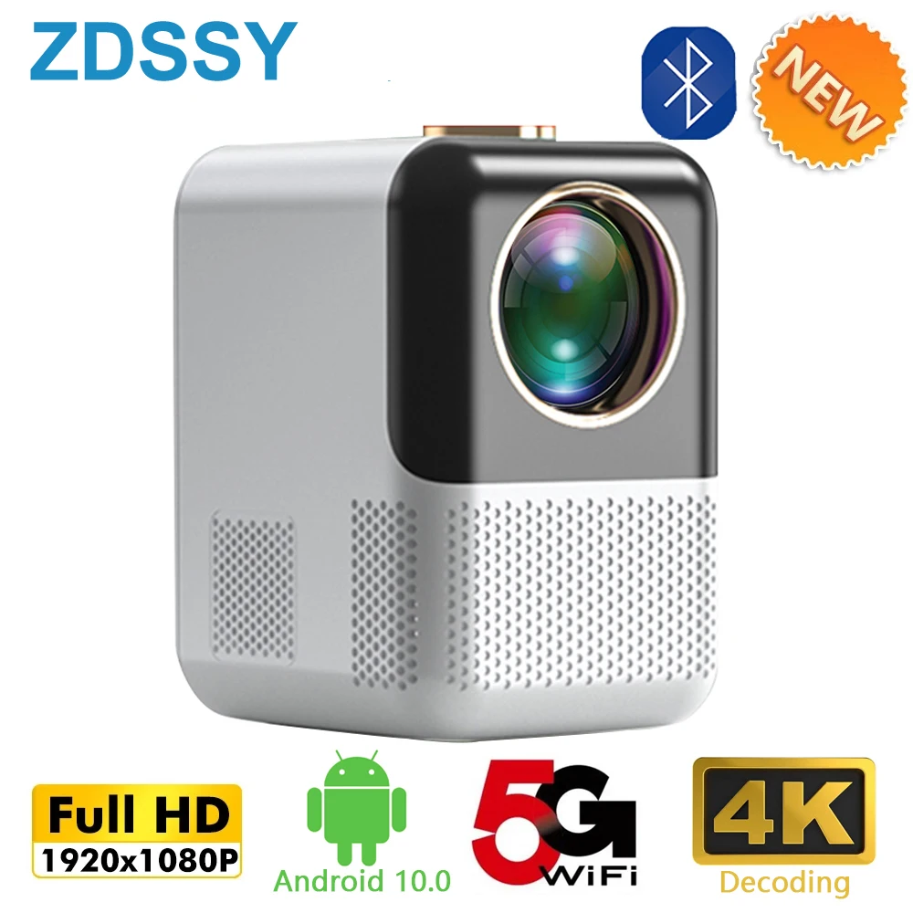 Mini projektor P700 Android 10, obsługiwany 4K Full HD 1080P LED Video Beamer Wifi Kino domowe kompatybilne z USB HD AV