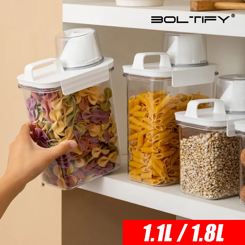 

Sealed storage container 1.1L/1.8L portable food storage box with lid suitable for storing grains, flour, rice in the kitchen