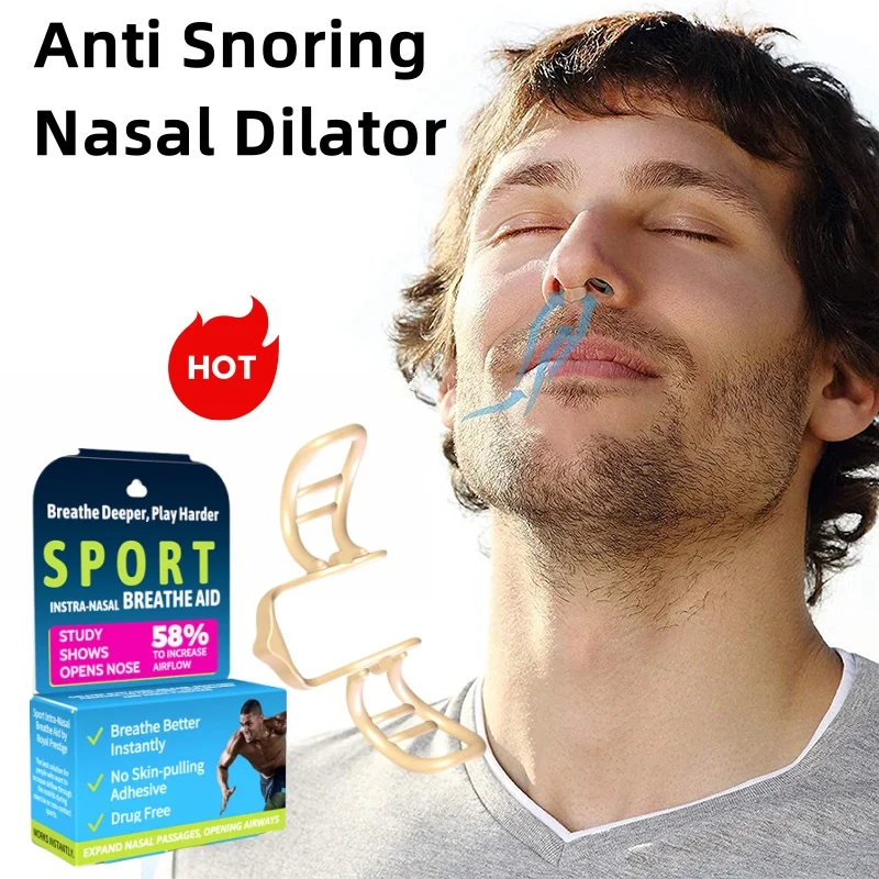 Snore Stopper Nasal Dilator for Snore Reduction Increases Airflow Anti Snoring Devices Silicone Nose Clip Improve Sleep&Snoring