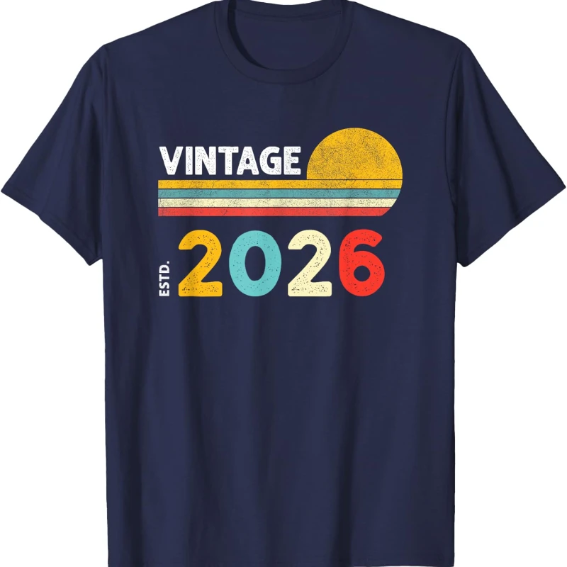 New Style Vintage 2026 Simple Figure Match Letters Graphic Shirt Unisex Leisure All-match Fashion Crewneck Regular Short Sleeve