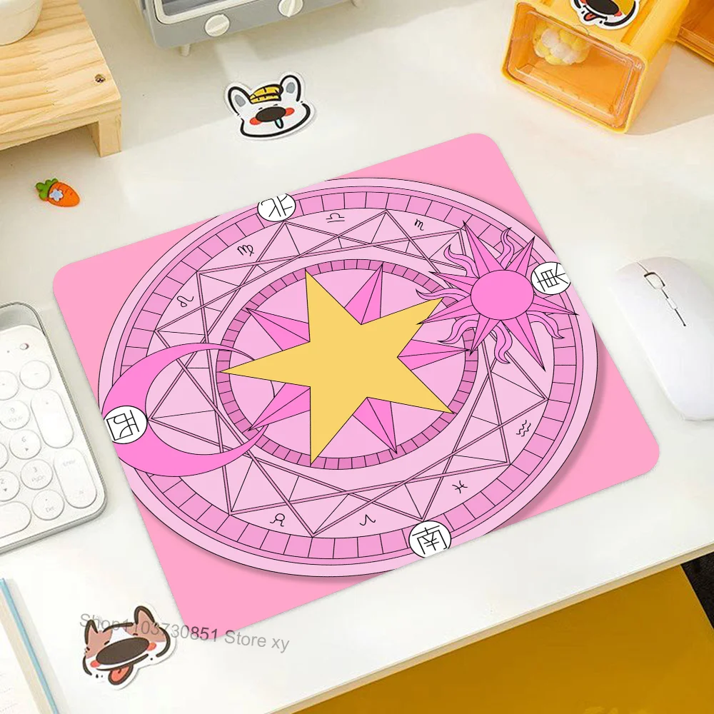 Cardcaptor Sakura Mousepad RGB Small Size Gaming Mouse Pad With LED Light Desk Mat Super Smooth Non-slip Rubber Bottom