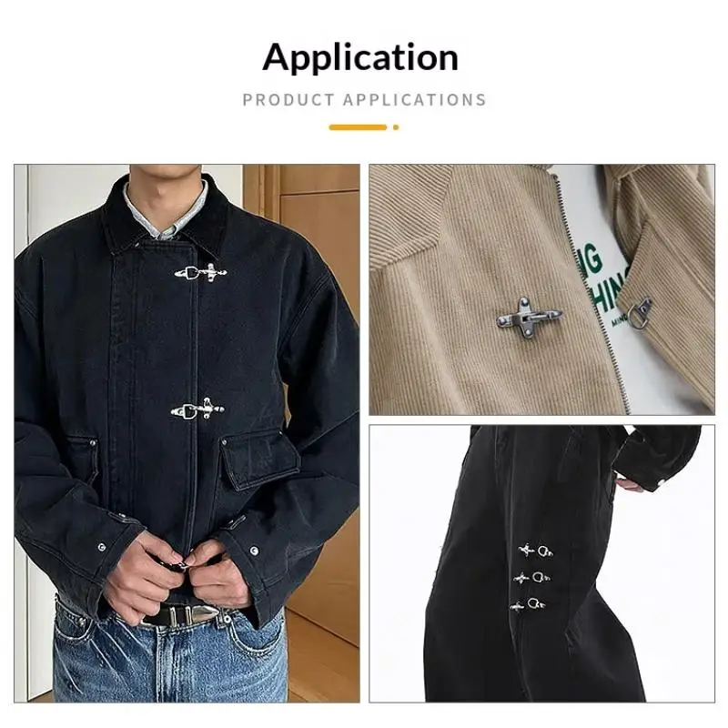 1 Paar Metallschnallen für Handtaschenriemen, Dekorative Karabinerhaken mit Schraubverschluss, Verbindungselement für Jacken- und Gürtelschnallen – Detail 5