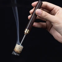 Herramienta de moxibustión de sujeción manual, mango Superior de ébano, raspador de palo de Moxa, punto de acupuntura cálido, terapia de compresión caliente de hierba de ajenjo meridiano