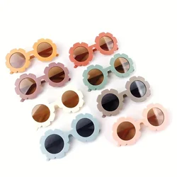 Fresh Cute Sweet Trendy Flower Round Fashion Sunglasses, Boys Girls Outdoor Sports Vacation Travel Supply Photo Prop Eyewear