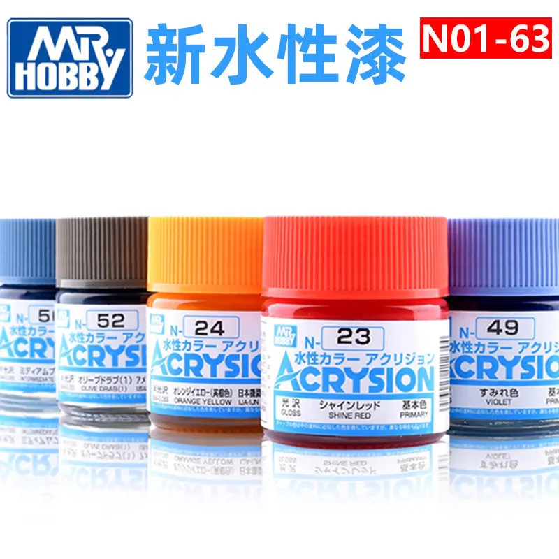 Paint MRHOBBY   New water-based Paint N1-N63 Model Clay Figurine Military Model Coloring Extinction Light Oil