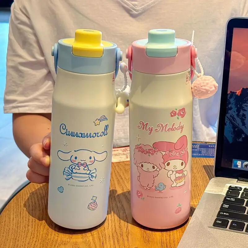

Sanrio Kuromi My Melody Cinnamoroll Hot Water Cup Cold Drink Cup Hit Product New Product Kawaii Cartoon Portable Large Capacity