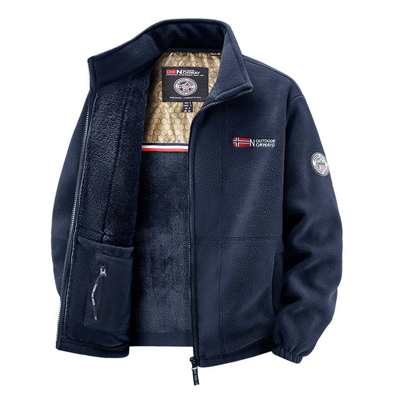 

Зимняя флисовая куртка 2026 для мужчин: повседневное утолщенное шерстяное пальто, спортивный дизайн, теплые модные куртки, костюм для катания на лыжах и сноуборде