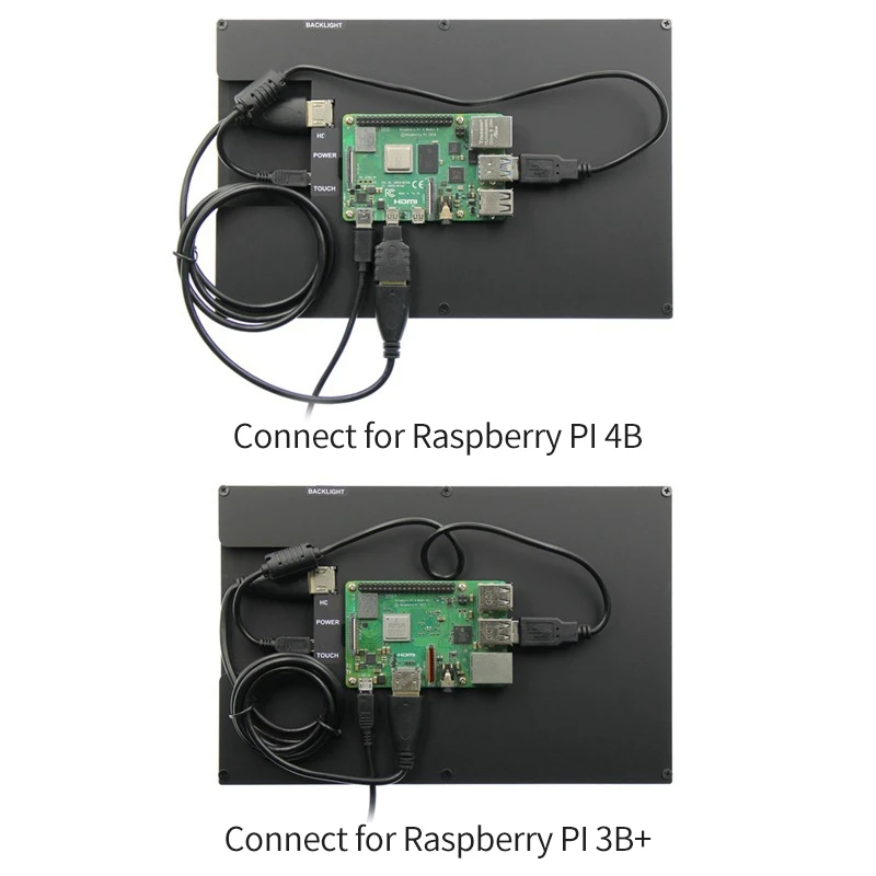 For 10.1 Inch Raspberry Pi -Compatible Touchscreen LCD Set Raspberry Pi 3B+/4B With Case Multifunctional Display Kit