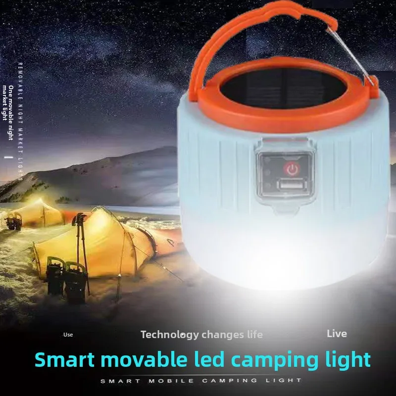 LED Solar Charging Bulb Light Home Emergency Night Market Stall Lighting USB Camping Lamp Portable Rechargeable Outdoor Indoor