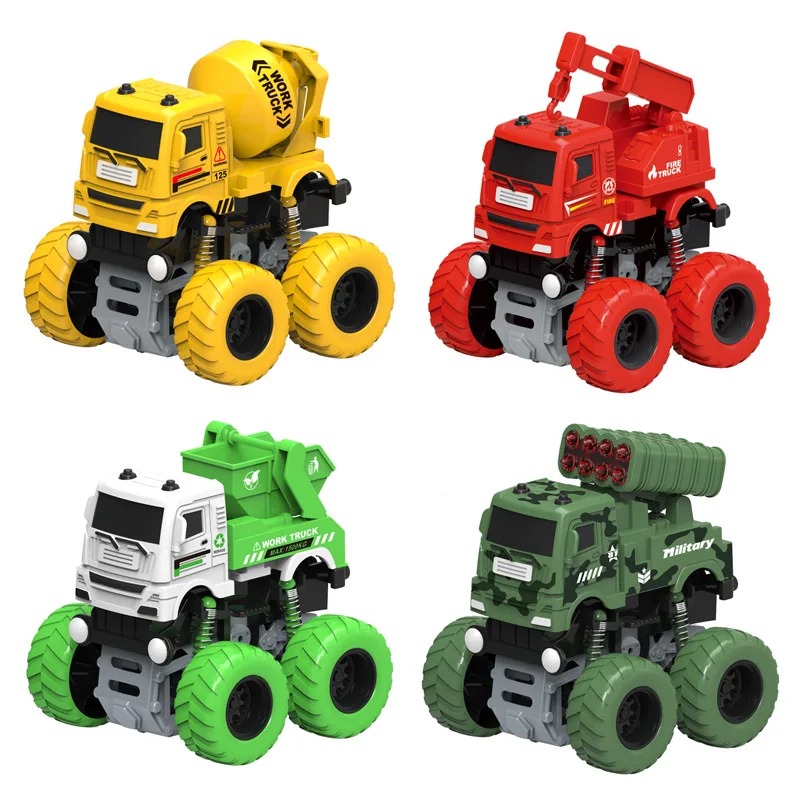 Child Toy Car Four Wheel Drive Rotate Inertia Trick SUV Engineering Vehicle Excavator Model Toy Car Model Die Cast Toys Boy Gift