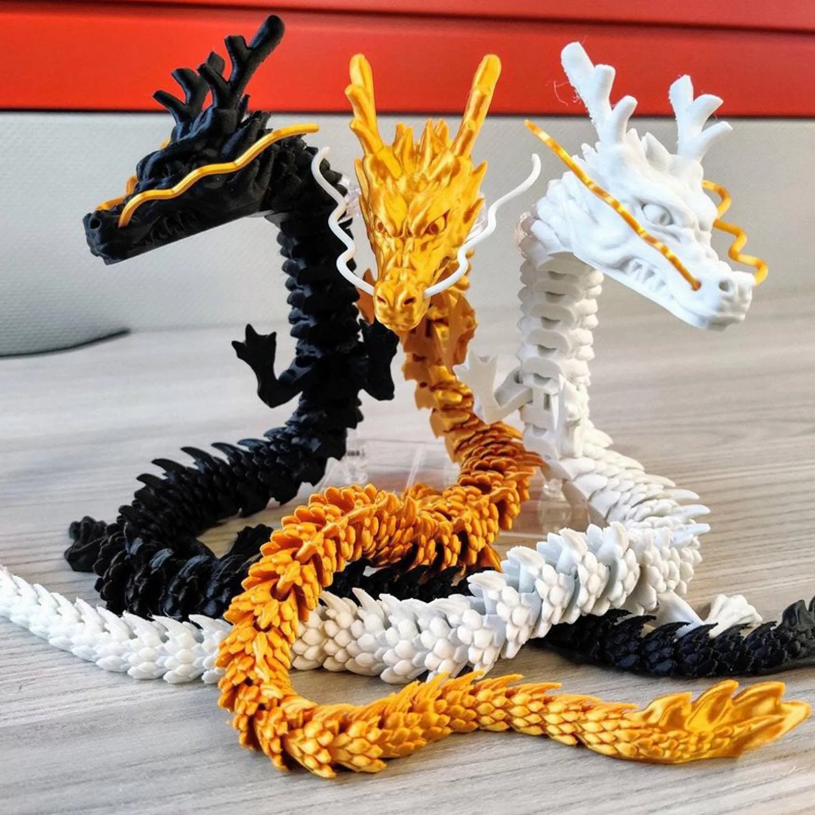 3D Printed Articulated Dragon Chinese Loong Flexible Realistic