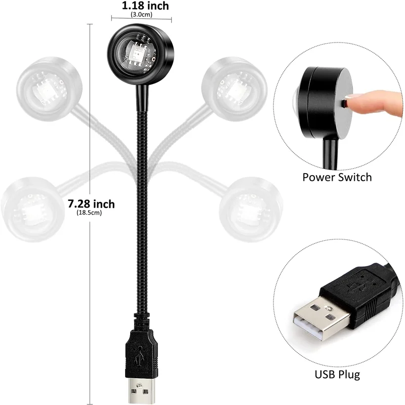 USB LED 일몰 램프 야간 조명 프로젝터, 사진 벽 분위기 네온 조명, 크리스마스 파티 침실 거실 장식