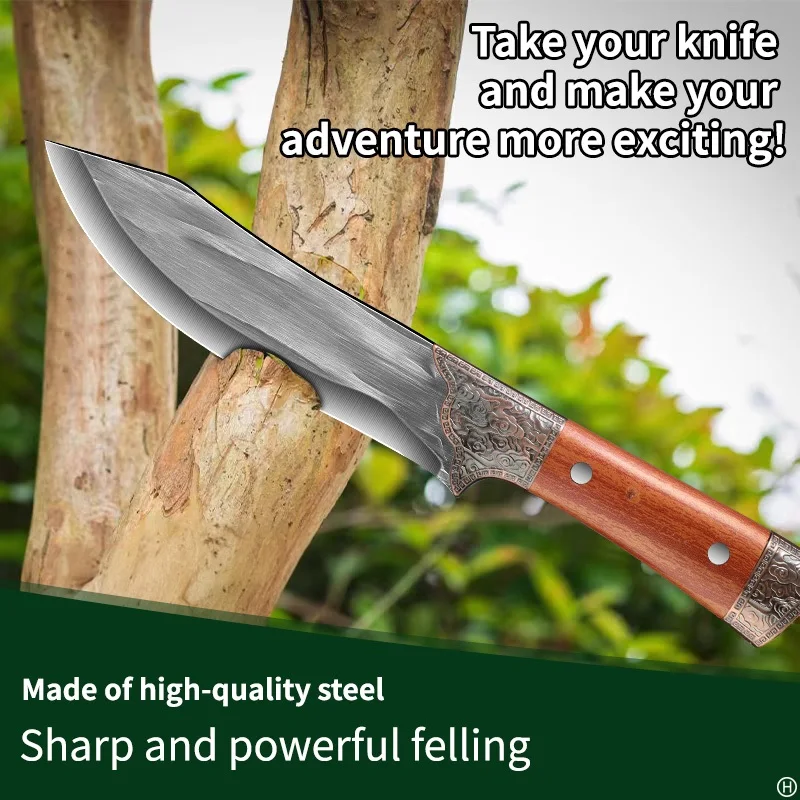 1pc Forged Boning Knife, Outdoor Meat Cutting Knife, Butcher Commercial Splitting Knife, Multi-Function Cutting Knife