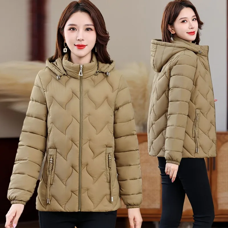 New Winter Jacket Women Parkas Hooded Long Sleeved Thicken Warm Down Cotton Jacke Parka Female Outwear Overcoat