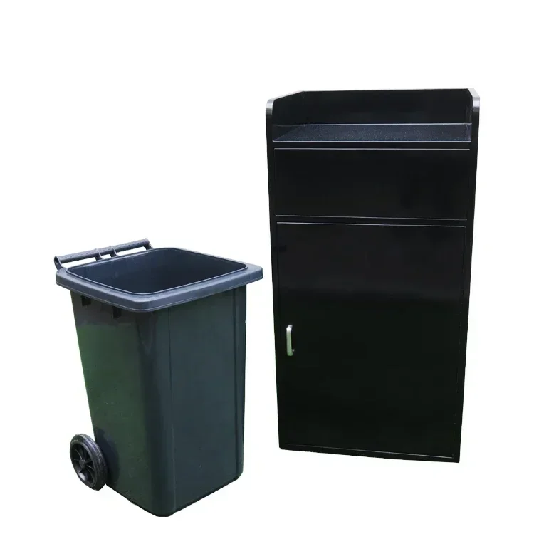

New arrival New ArrivalFor 50 60 100 120 240L Outdoor Black Decorative Refuse Garbage Bin Stainless Steel Trash Can Recycle