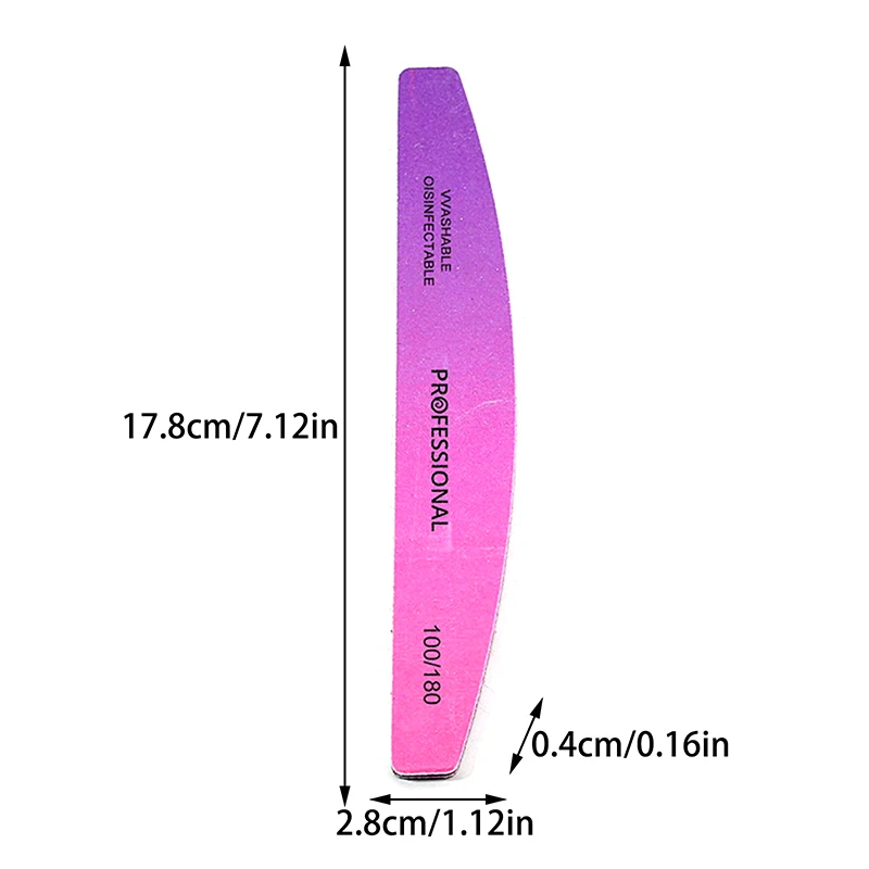 1 pièces lime à ongles professionnelle tampon polisseuse accessoires Double face limes à ongles 100/180 grain limes à ongles outils de soins de manucure