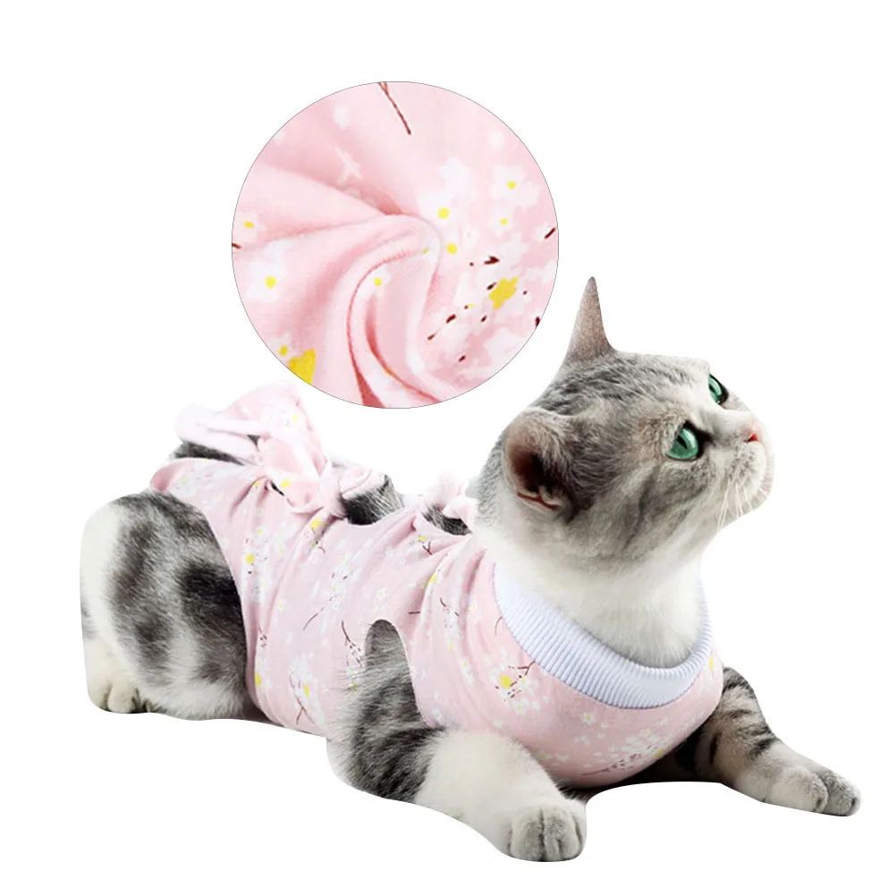 

Post-Surgery Anti-Lick Cat Recovery Clothes Thin Elastic Cotton Pet Sterilization Costume For Cats Kitten Breathable