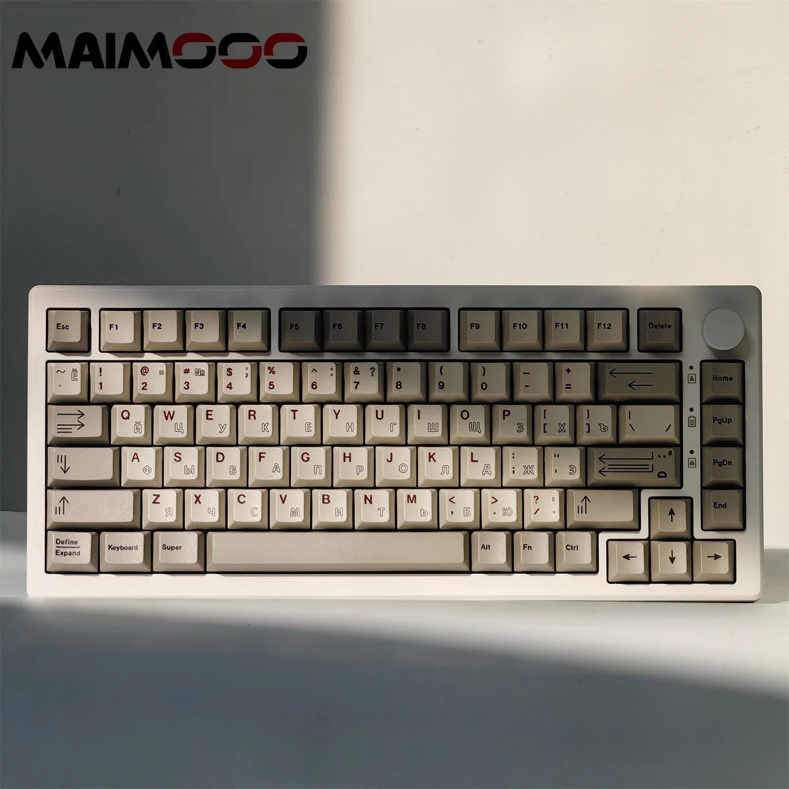 Imagem -05 - Maimooo-teclado Mecânico Simples Branco Keycaps 145 Chaves Textura Material Pbt Faça Você Mesmo Keycaps Periféricos Cereja Russo