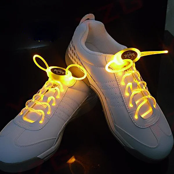 

4Pair LED Flashing Shining Shoelaces High Transparent Tpu Light Guide Glass Fibre Waterproof Bright Decorative Shoelace