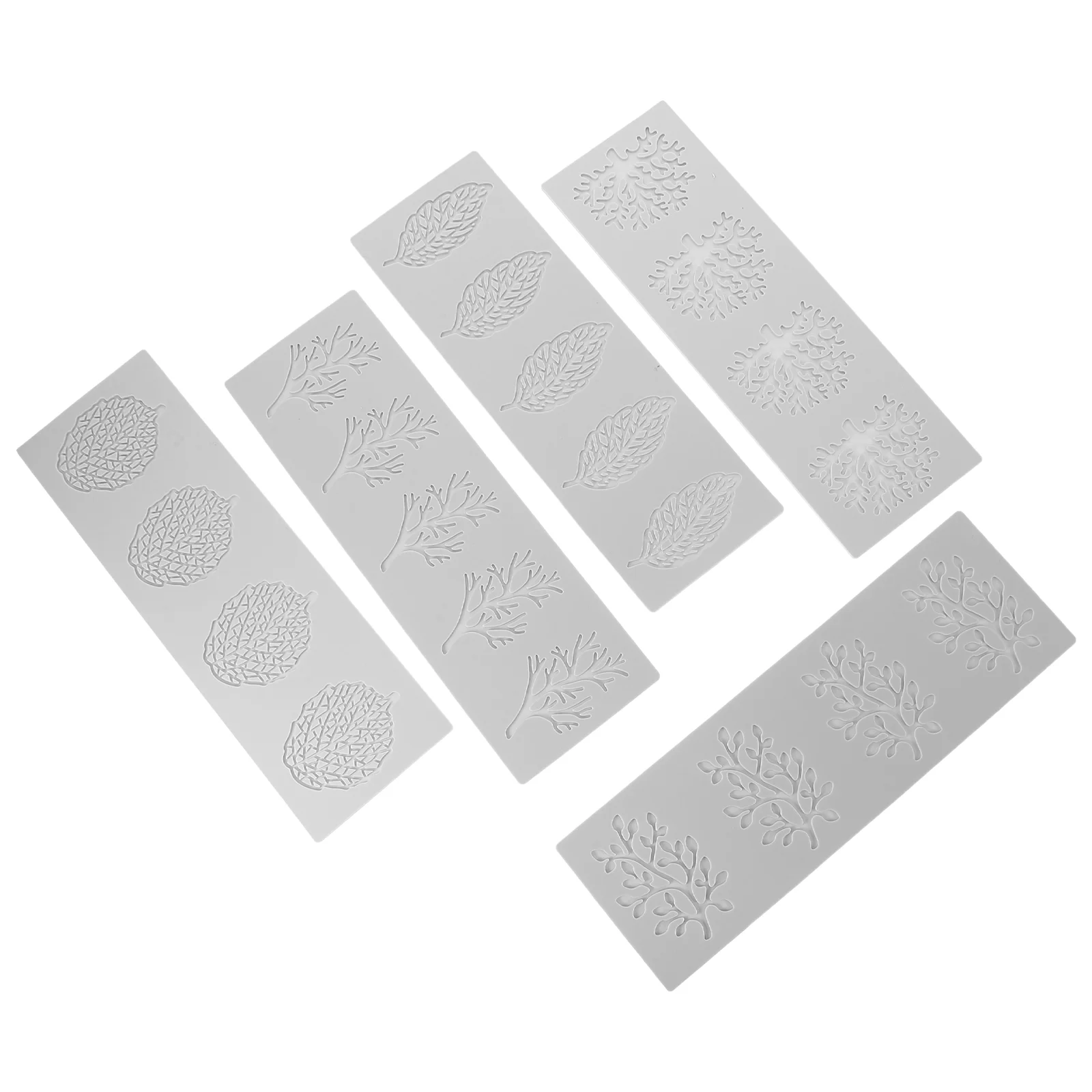 5 Pcs Decorate Leaf Fondant Decoration Silicone Mold Baking Printing Mat Candy Molds Clay Mould Silica Gel Multi-use