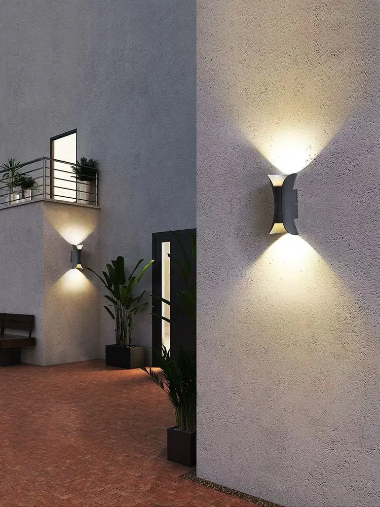 Modern  LED Waterproof Wall Lamp Courtyard  Living Room Creative Individuality Black Iron Art Outdoor Wall Lamp