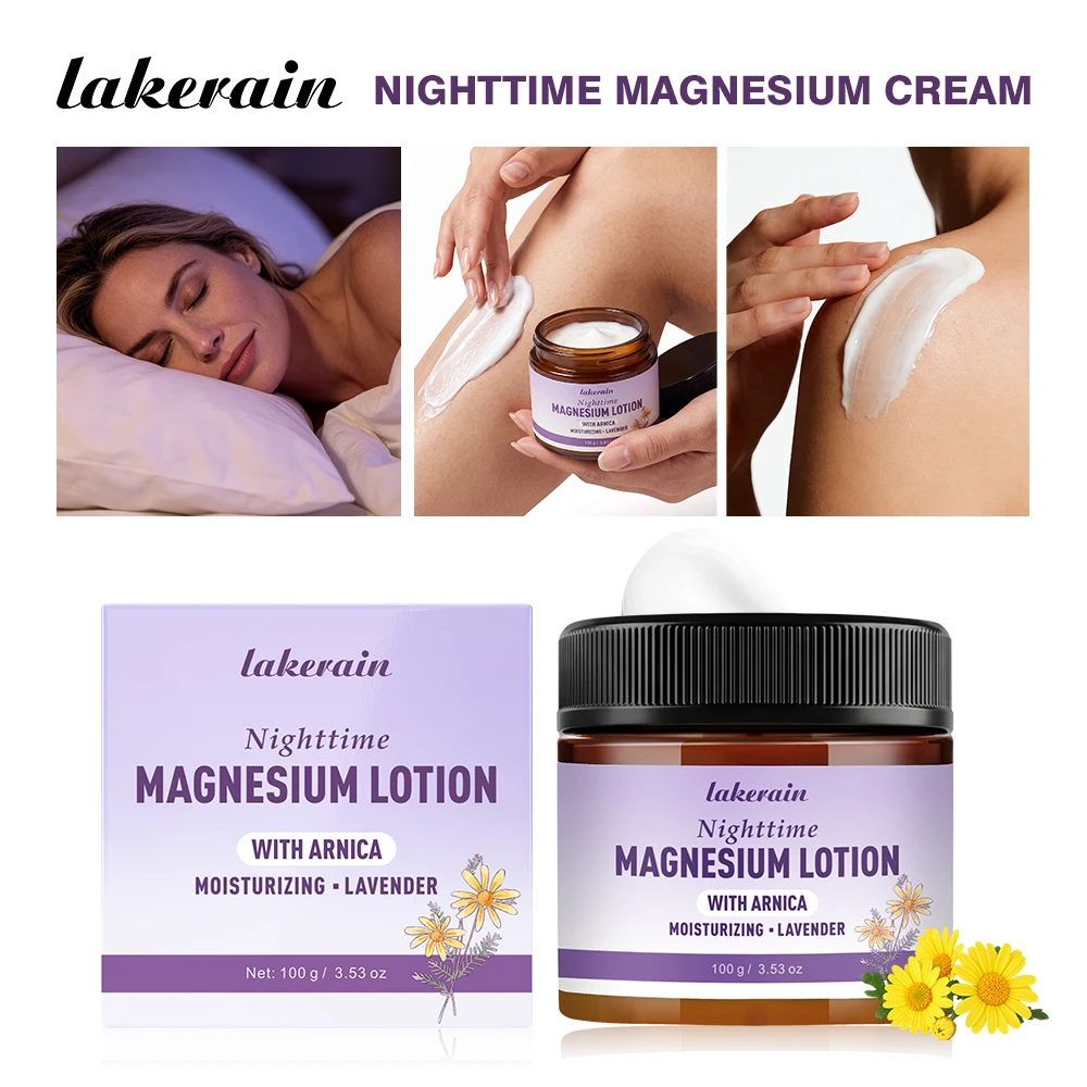 100g Lavender Magnesium Body Lotion Hydrating Lightweight Fast Absorbing Calming Skin Softening Evening Moisturizer Body Care