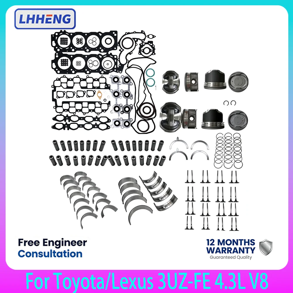 Engine Rebuild Kit For Toyota Crown Majesta Lexus GS430 LS430 Soarer SC430 3UZ-FE 4.3L V8 3UZ-FE 32V DOHC 04111-50511 EK973