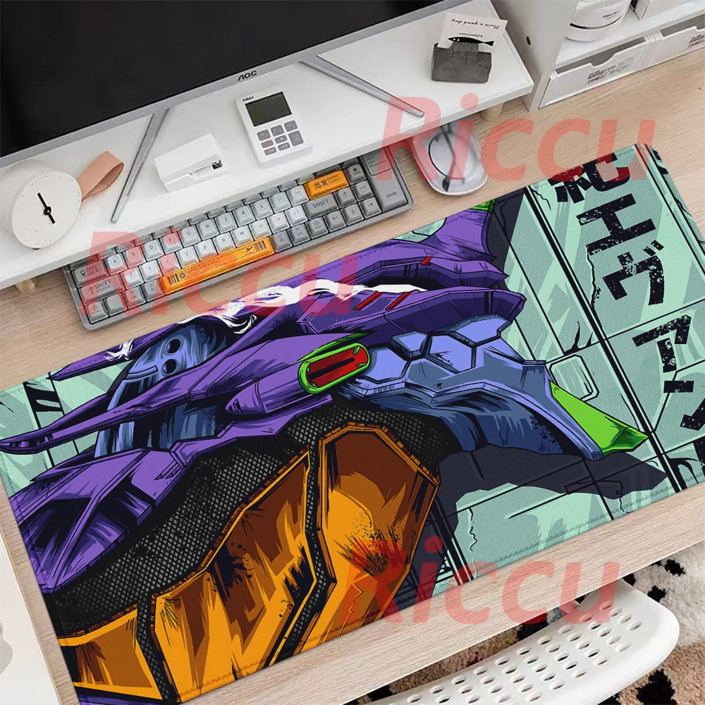 E-Evangelion Kawaii Anime Rubber Game Pc Mouse pad Gamer Keyboard PC Large Laptop Pads Exquisite lock edge Accessories Mause Pad