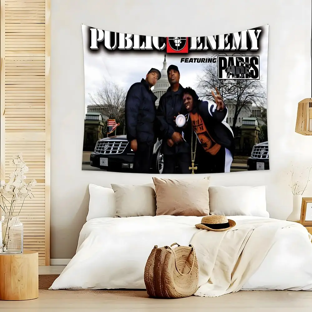 Cool band P-public Enemy Tapestry Aesthetic Room Decor Lightweight Durable Wall Art with Fine Workmanship