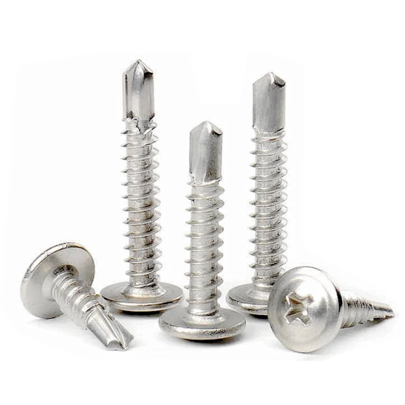50/100pcs Stainless Steel Self-Tapping Screws with Washer Round Head Phillips Drive Type A Point for Metal Wood Plastic Assembly