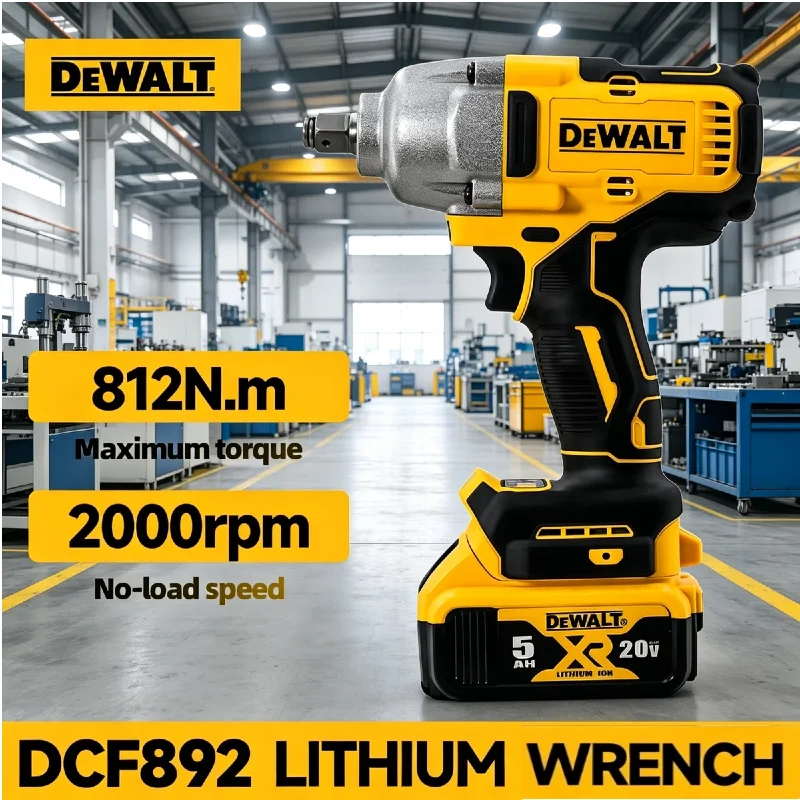 

Аккумуляторный ударный гайковерт DEWALT DCF892 20В, бесщеточный, с высоким крутящим моментом 812 Н·м, мощный портативный электроинструмент