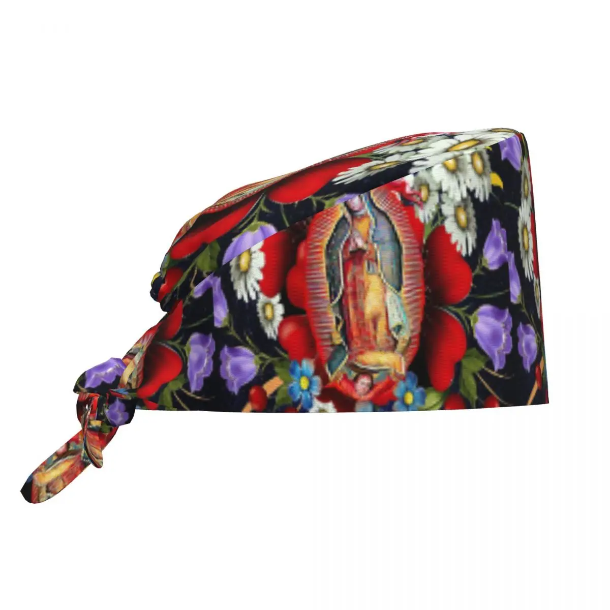 Nuestra Señora de Guadalupe personal médico bata sombrero mexicano Virgen María México flores Tilma Doctor enfermería gorro quirúrgico gorros exfoliantes