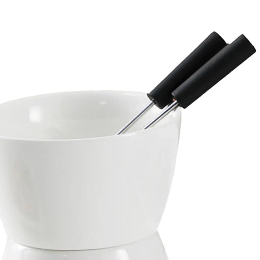 Ceramic Chocolate Fondue Mug with Candle Melter Mini Fondue Pot for Home Dessert Butter Heating