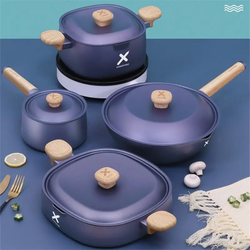 

Cookware Set Wok Soup Pot Milk Pot Frying Pan Non-stick Pan Gas Induction Cooker Steamer Cooking Pot Kitchen Hotpot Casserole