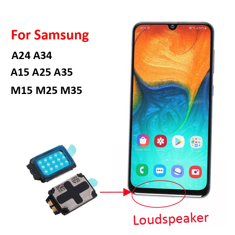 Pop Phone Speaker For Samsung Galaxy A24 A34 A15 A25 A35 M15 M25 M35 New Bottom Music Ringer Loudspeaker Flex Cable Replacement