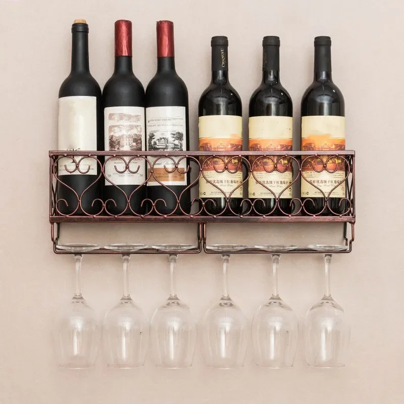 1pcs Wine Rack Cup Glass Holder Display Bar Shelf Wall Mounted Bottle Champagne Glass Hanger Holder Bar Organizer for Kitchen