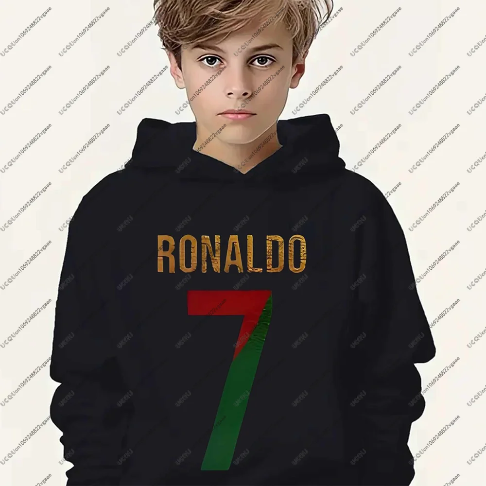 كرة القدم جيرسي تي شيرت الرجال الاطفال الصبي هدية تي شيرت البلوز هوديي عادية بنين كرة القدم الخريف ملابس رياضية رونالدو 7 البرتغال جديد #2