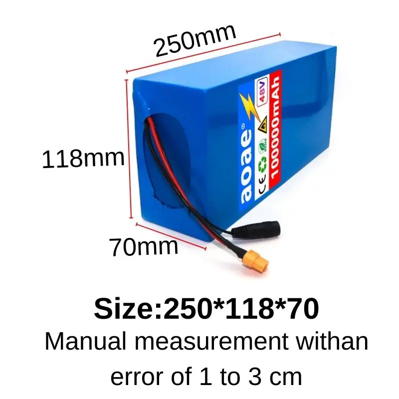 48V 100ah 13s6p 리튬 배터리 팩 48v 100000mAh 250W-2000W Citycoco 전동 스쿠터 배터리 내장형 50A BMS