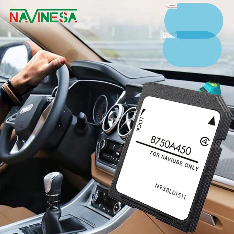 for Mitsubishi Outlander Pajero L200 Car Update 2021 Maps EU Version MMCS Navigation SD GPS Card 8750A450 with Anti Fog Sticker