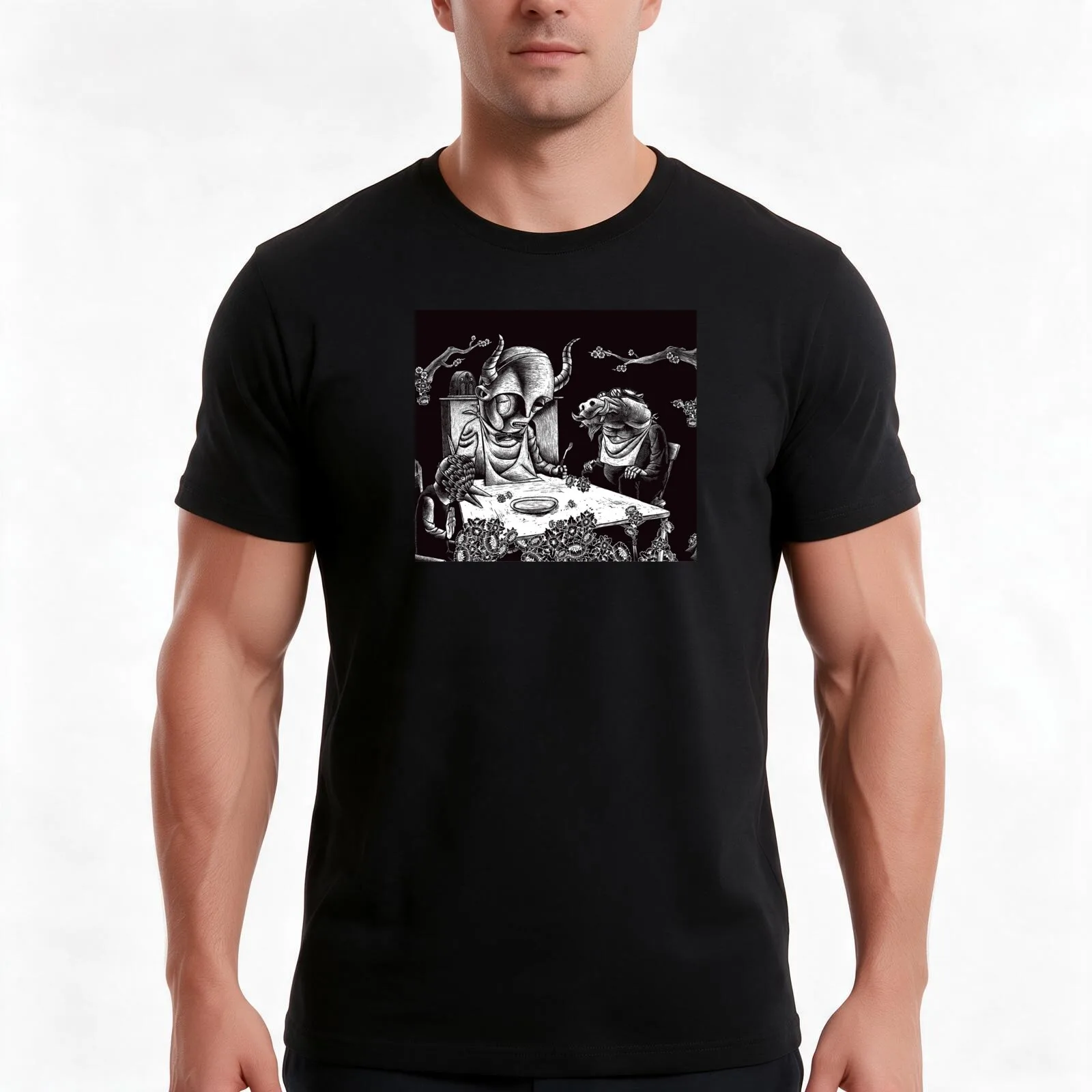 Dinner with the Black Sheep Boy & His friends T-Shirt, Summer Casual Cotton Tee, Oversized Streetwear Tops, Unisex Men Women