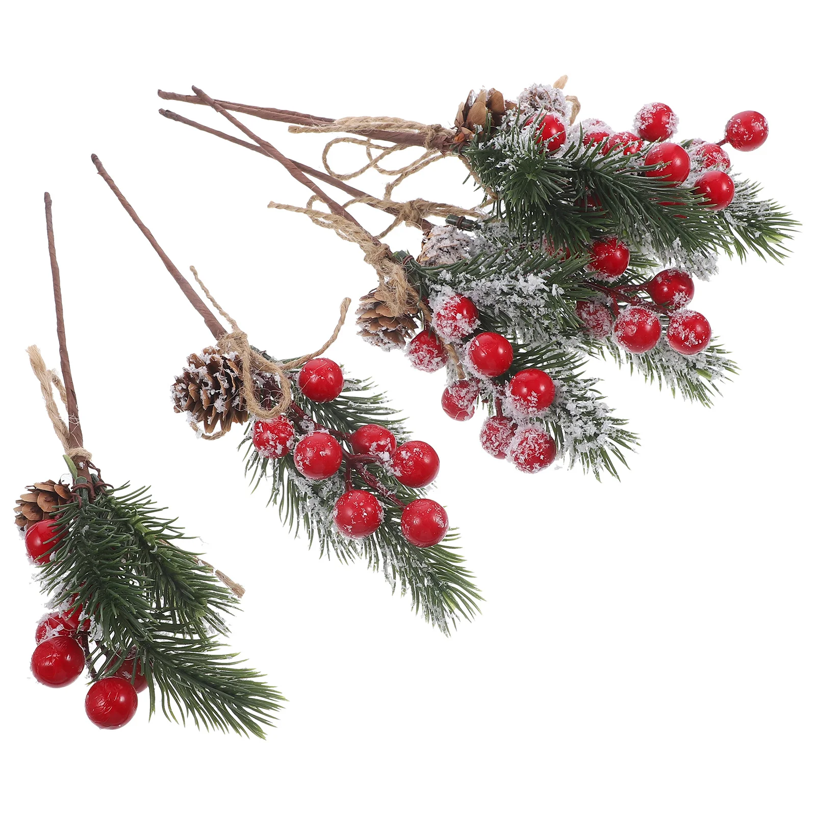 

6Pcs Simulation Berry Branch Christmas Artificial Plant Decor High Simulation Realistic Red Berries Picks for Xmas Tree Wreaths