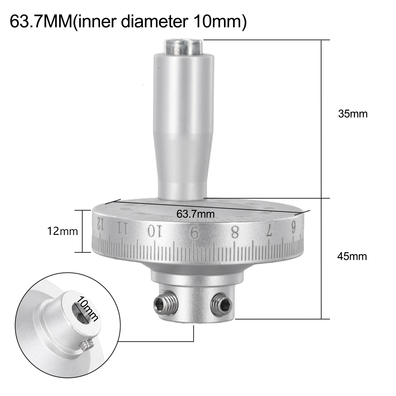 Aluminum Alloy for lathe Hand Wheel with Slide Scale 63 7mm Designed for High Accuracy and Durability in Industrial Environments